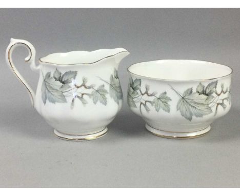 ROYAL ALBERT PART TEA SERVICE,decorated with the Silver Maple, comprising six cups, six saucers, six side plates, cake plate,