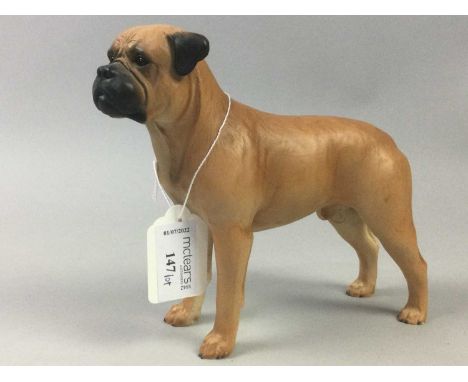 LOT OF CERAMIC AND RESIN BULLDOG AND OTHER DOG FIGURES,the tallest 21cm highOverall good condition only peice with any notice