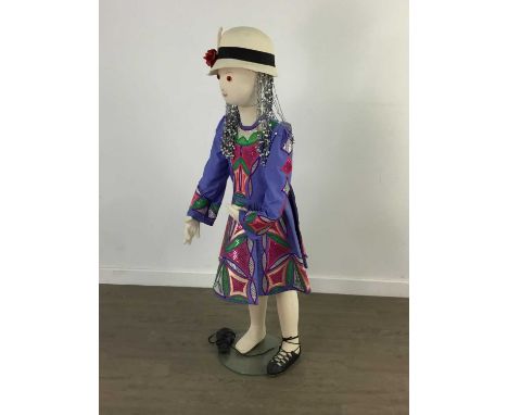 IRISH COUNTRY DANCING GIRLS DRESS,modelled on mannequin, with head dress