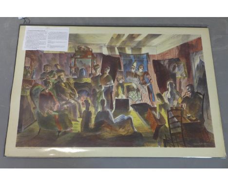 Barnett Freedman (British, 1901 -1958), 'Charade', Lithograph, signed, printed by Contemporary Lithographs Ltd, 1937, 51 x 76