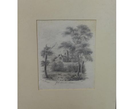 C. H. Jennings (19th century school), 'Gill Church, Haven', pencil sketch, signed, titled and dated 1836 in pencil to lower m