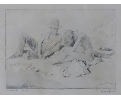 Sir William Orpen KBE RA (1878 ? 1931), 'The draughtsman and his model' (self-portrait), aquatint, titled signed ans dated, 1