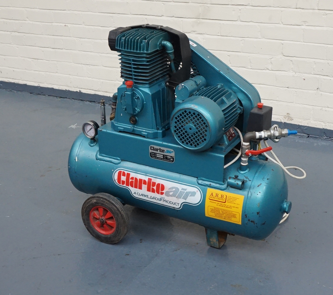A Clarke Model PE15AF50 Mobile Air Compressor 150 PSI, 10 Bar, 14 CFM