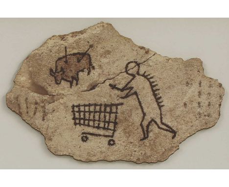 *Banksy (b.1974)Peckham Rock Wooden postcardwithin box frame overall 36 x 36 x 3.5cm*Artist's Resale Right may apply to this 