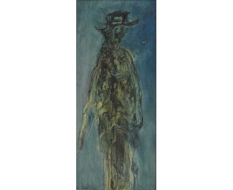 *Gerald Davis (Irish, 1938-2005)Man wearing a hatsigned and dated '70 in pencil l.l., oil on board42.5 x 19.5cmProvenance: Ba