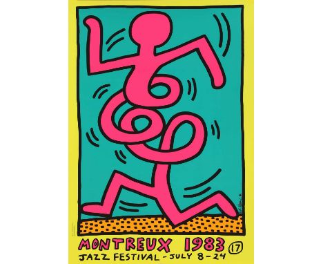 Keith Haring (American, 1958-1990)Yellow Montreux, 1983screenprint100 x 70cm, unframedCondition report: One of two extremely 