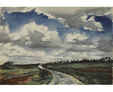 Christopher Richard Wynne Nevinson ARA (1889-1946)Windy morningsigned l.l., watercolour26 x 36cmProvenance: The Fine Art Soci