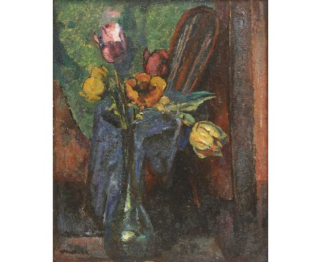 *Alfred Wolmark (1877-1961)Tulips in a vasesigned l.l., oil on board47 x 38cm*Artist's Resale Right may apply to this lot.Con