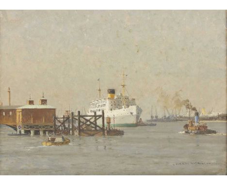 *Norman Wilkinson (1878-1971)Gravesendsigned l.r., oil on canvas46 x 60cmProvenance: With the Fine Art Society, June 1957.*Ar