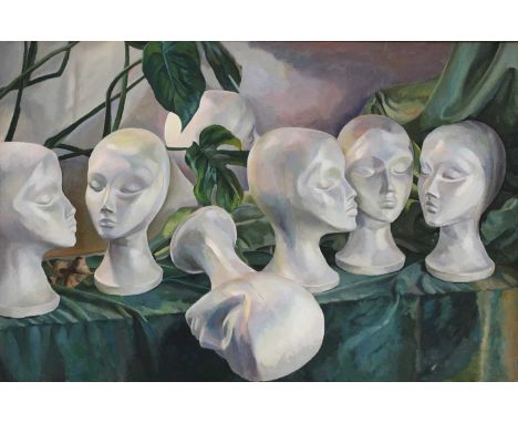 *Jean Field (b.1939) 'Symphony of Heads'signed and dated 1976 verso, oil on canvas65 x 95cmThis work was inspired by a row of