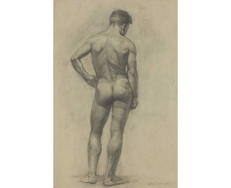 Yuri Gusev (Russian, 1928-2012)Standing male nudesigned and dated '54 l.r., pencil58 x 43cmCondition report: Not viewed out o