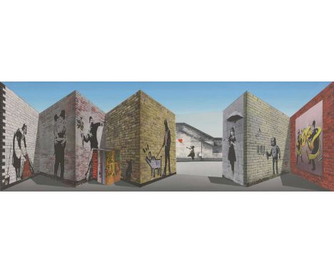 *Patrick Hughes (b.1939) 'Banksy', 2018 hand-painted multiple with archival inkjet, artist's proof, signed and numbered editi