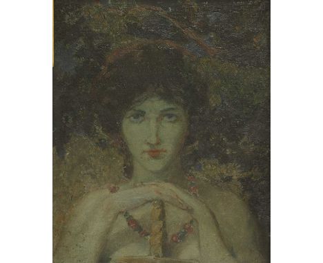 Attributed to John Duncan (1866-1945)Guinevereoil on board23.5 x 19.5cmCondition report: Some light scratches and tiny paint 