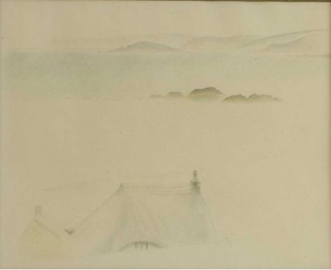 Winifred Knights (1899-1947)Landscape with a cottage, circa 1920coloured pencil15.7 x 19.2cm Provenance: Paul Liss Gallery.Co