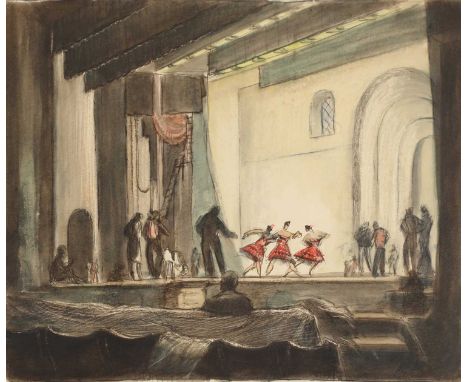 *Dame Laura Knight RA RWS (1877-1970)The rehearsalpen and ink and watercolour24.3 x 38cm, unframed *Artist's Resale Right may