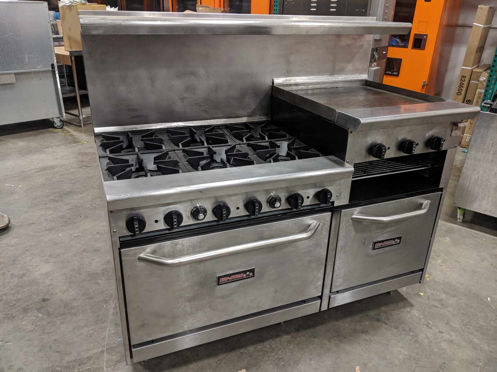 Tristar 60" Natural Gas Combination Six Burner 24" Griddle/Charbroiler