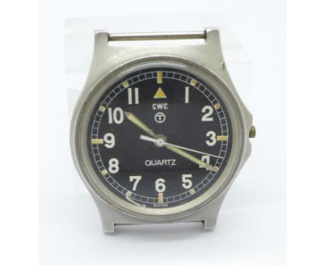 A CWC quartz military issue wristwatch, lacking button