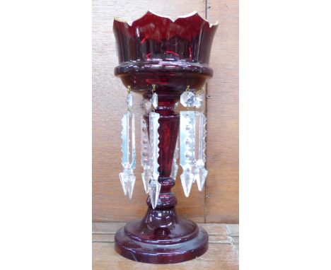 A ruby glass lustre