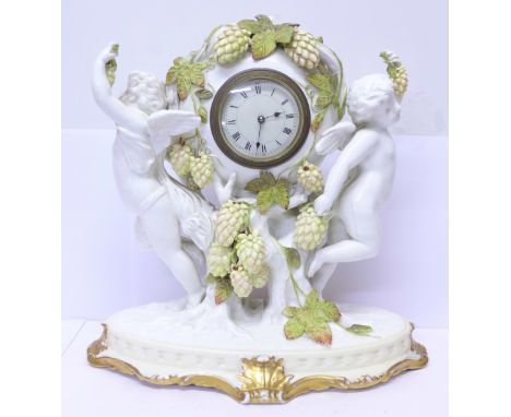 A 19th Century china clock, a/f