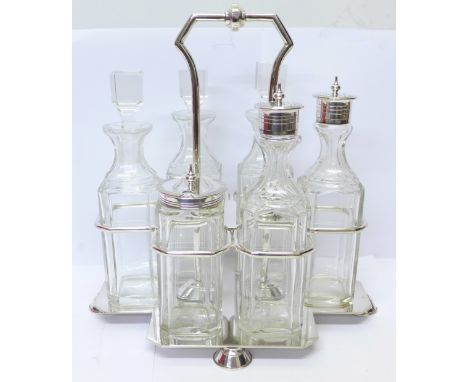 A Walker &amp; Hall six bottle cruet