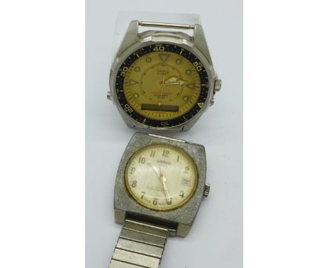 Two gentleman's wristwatches; Lanco and Casio