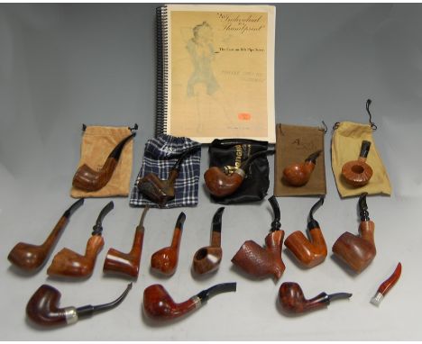 A box of assorted smoking pipes, to include a Erik Nording example having Danish silver collar   Condition Report / Extra Inf