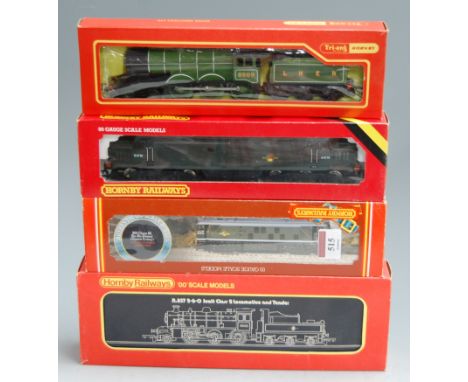 Four various boxes Hornby and Triang Hornby 00 scale diesel and steam locomotives to include BR class 25 BoBo diesel locomoti