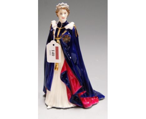 A Royal Worcester figurine of Queen Elizabeth II, to commemorate the Queens Golden Jubilee 1952-2002, limited edition No.695/