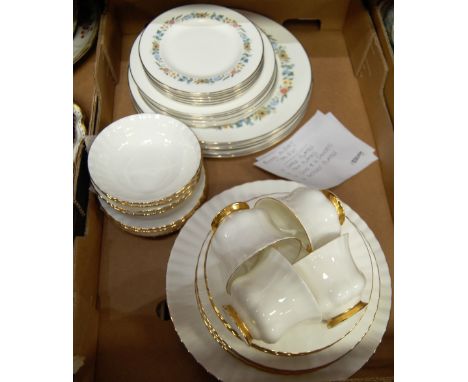 A Royal Albert part tea and dinner service, in the Val D'or pattern; together with a Royal Doulton part dinner service in the