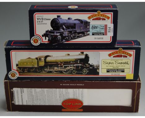 Three various boxes Bachmann and Hornby Railways 00 gauge locomotives to include a Hornby R021 Cattistock locomotive and tend