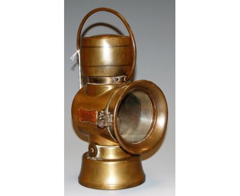 An early 20th century Lucas 'King of the Road' brass cased car lantern, No.624
