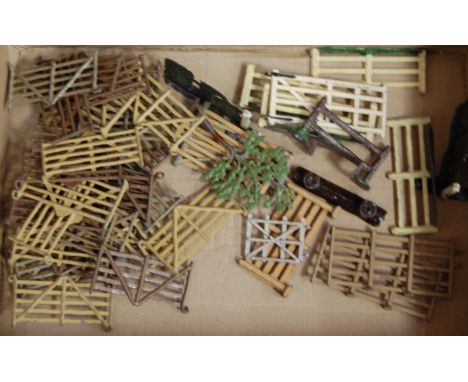 A collection of Britains garden accessories, to include; fencing and gate posts