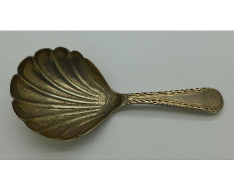 A Georgian silver caddy spoon