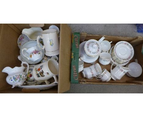 A Royal Albert Belinda pattern six setting tea service, other decorative china including Royal Albert, Royal Crown Derby, etc