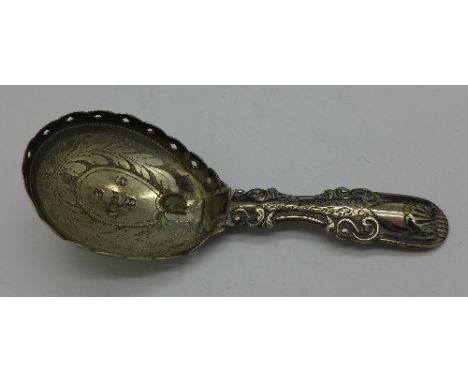 A Georgian silver caddy spoon, a/f