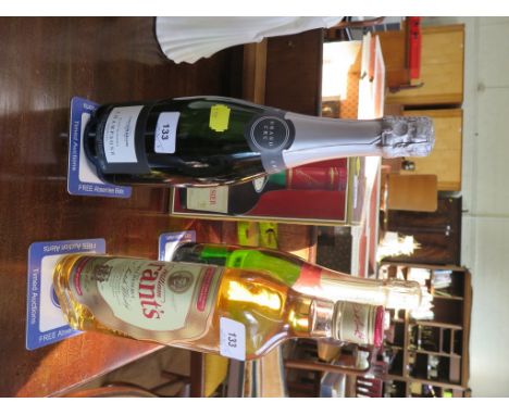 A bottle of Fortnum &amp; Mason Blanc de Blancs Grand Cru Champagne; a bottle of Duval LeRoy Premier Cru Brut Champagne; a bo