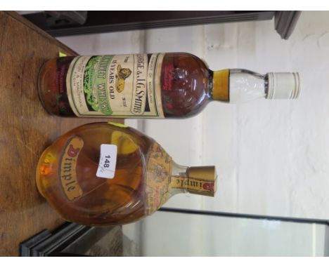 A bottle of George &amp; J.G. Smith's 15 year old Glenlivet Whisky; and a bottle of Dimple Scotch Whisky (2) 