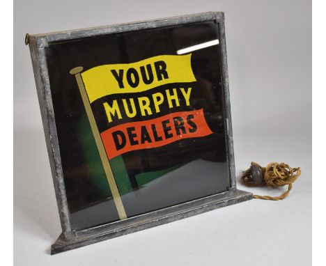 A Vintage Illuminating Shop Sign, Your Murphy Dealers, 31x33cm 