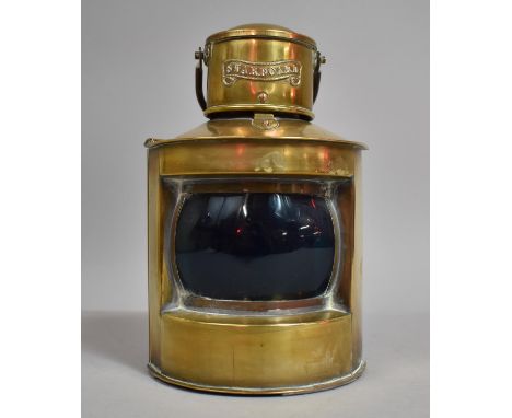 A Reproduction Brass Ships Starboard Light, 22cm High 