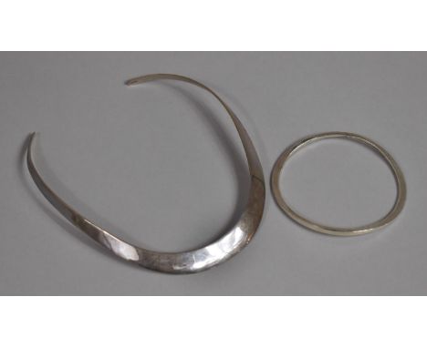A Silver Bangle and Necklet 