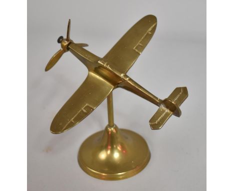 A WWII Brass Model of a Hurricane, 15cm Long 