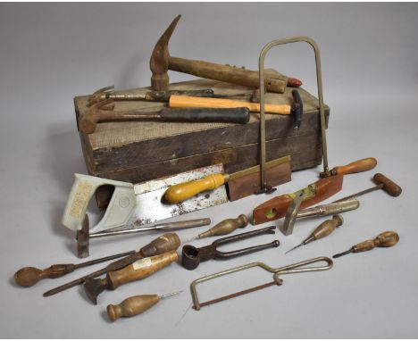 A Vintage Wooden box of Hand Tools 