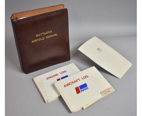 A Collection of Aviation Ephemera to Include Computer Compas with Instruction, Aircraft and Engine Logs 1985, Bottlang Airfie