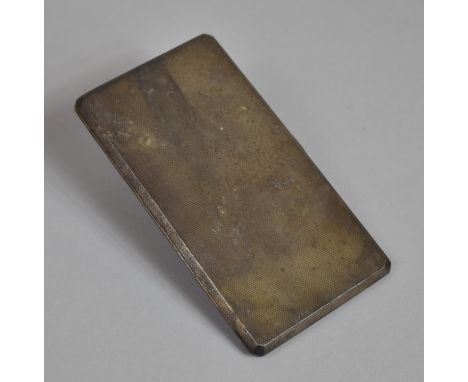 A Heavy Silver Cigarette Case with Engine Turned Decoration Hallmark for 1921 By ES and Co. 15.5x8.5cms 231g 