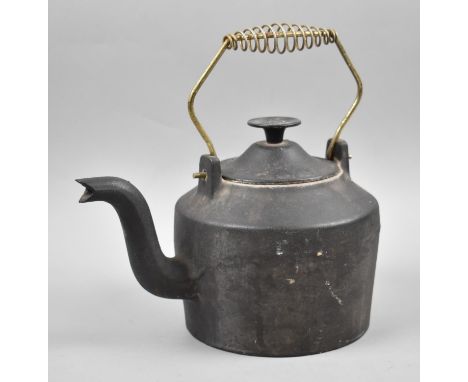 A Vintage French Cast Iron Kettle by Le Mironton 