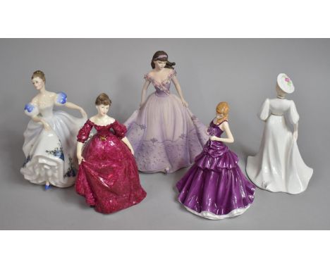A Collection of Five Figures to Include Royal Worcester, Royal Doulton and Coalport 