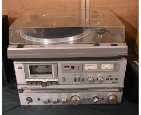 A Hitachi Turntable HT-324 II Together with Hitachi Stereo Cassette Deck and Tuner 