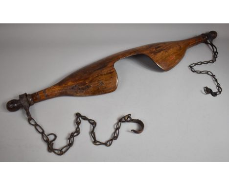 A Vintage Wooden Yoke, with Chains, 88cm wide 
