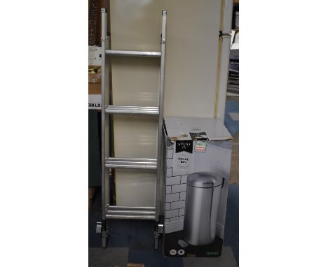 A 30lt Stainless Steel Pedal Bin and Three Section Loft Ladder 
