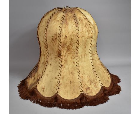 A Large Animal Skin Standard Lamp Shade of Bell Form, 50cm high 